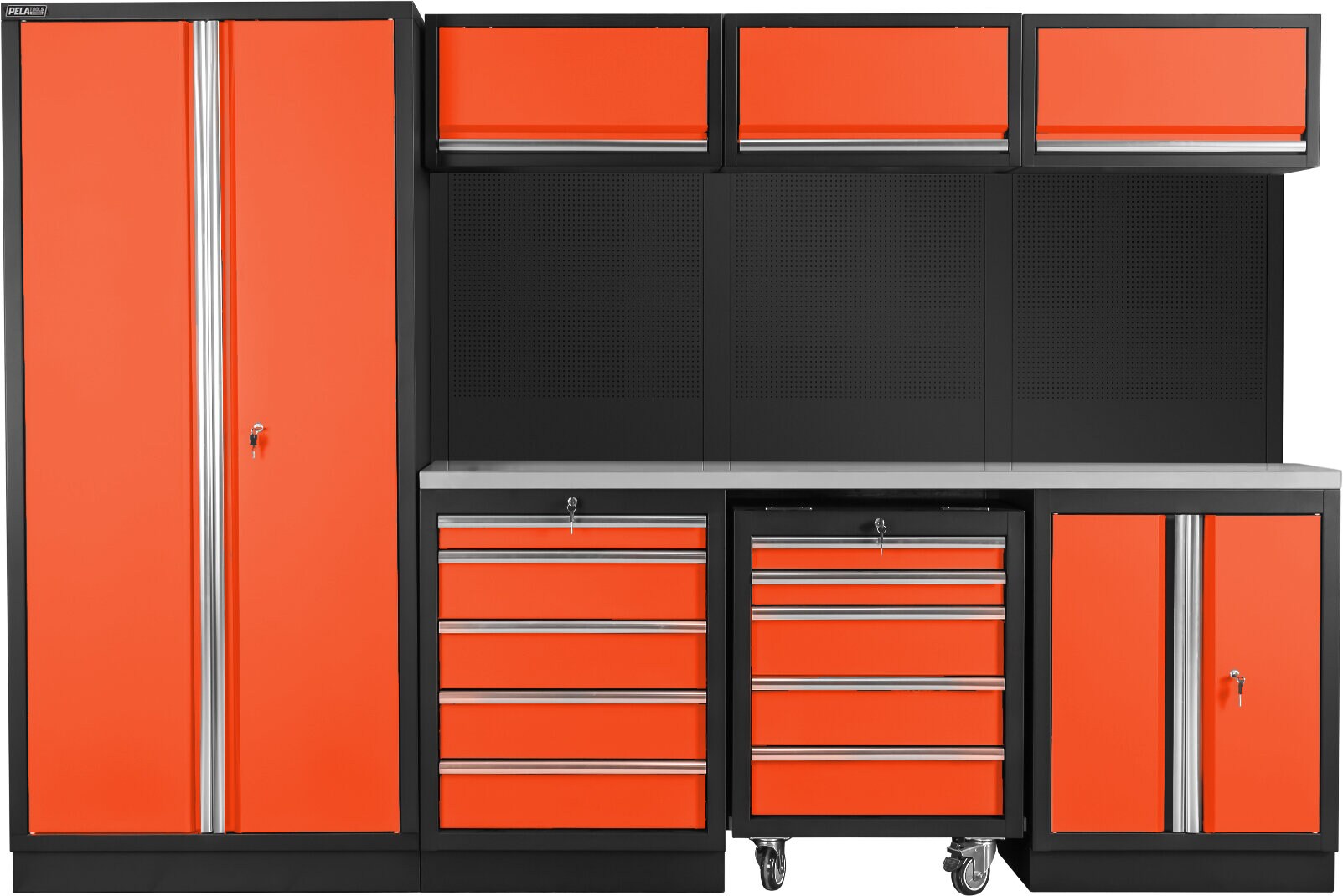 Garageindretning, orange/sort