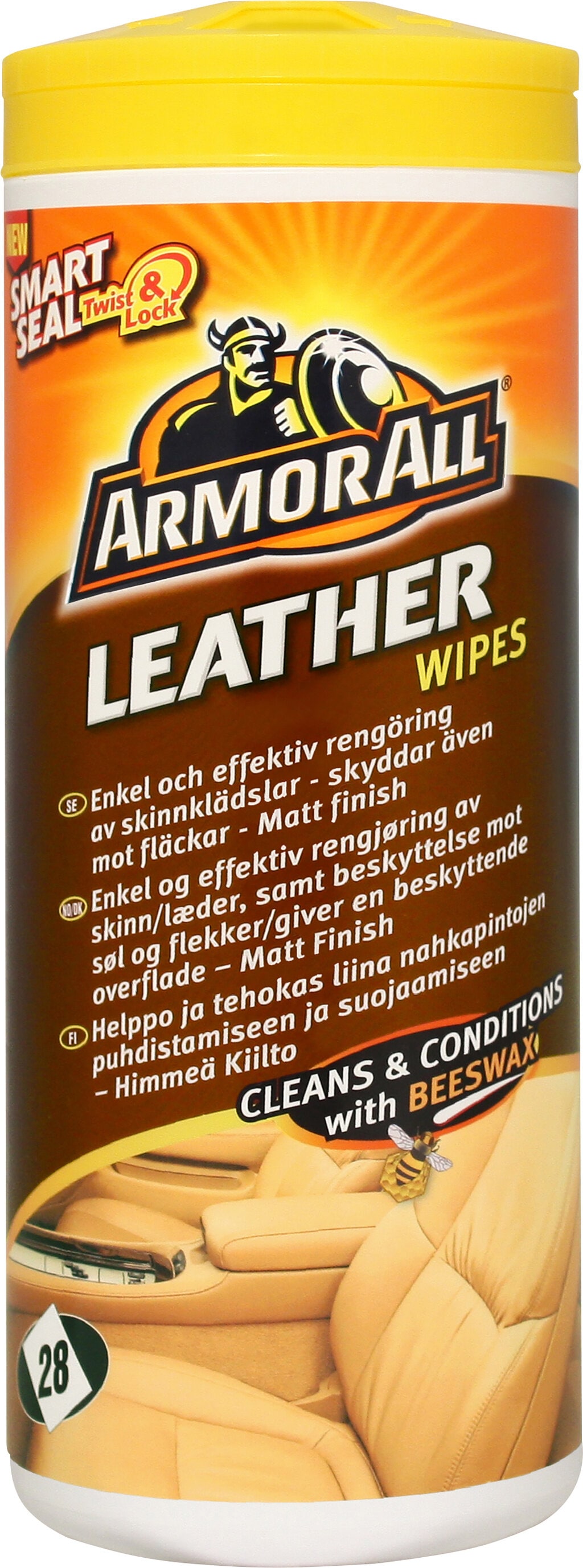 Køb Armor All Leather Wipes til læderrens, 28 stk. hos Verktygsboden